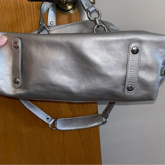 Coach Metallic Silver Tote Bag - Picture 2 of 5